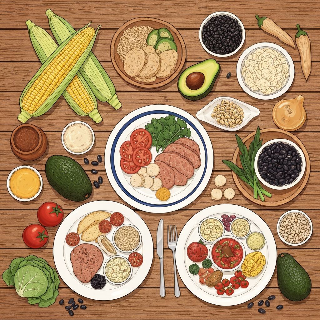 Balanced nutrition with fresh vegetables and grains